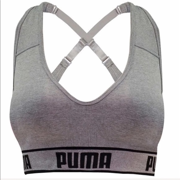 Gray Puma Sports Bras Bra Sport Wireless Support - Picture 2 of 2